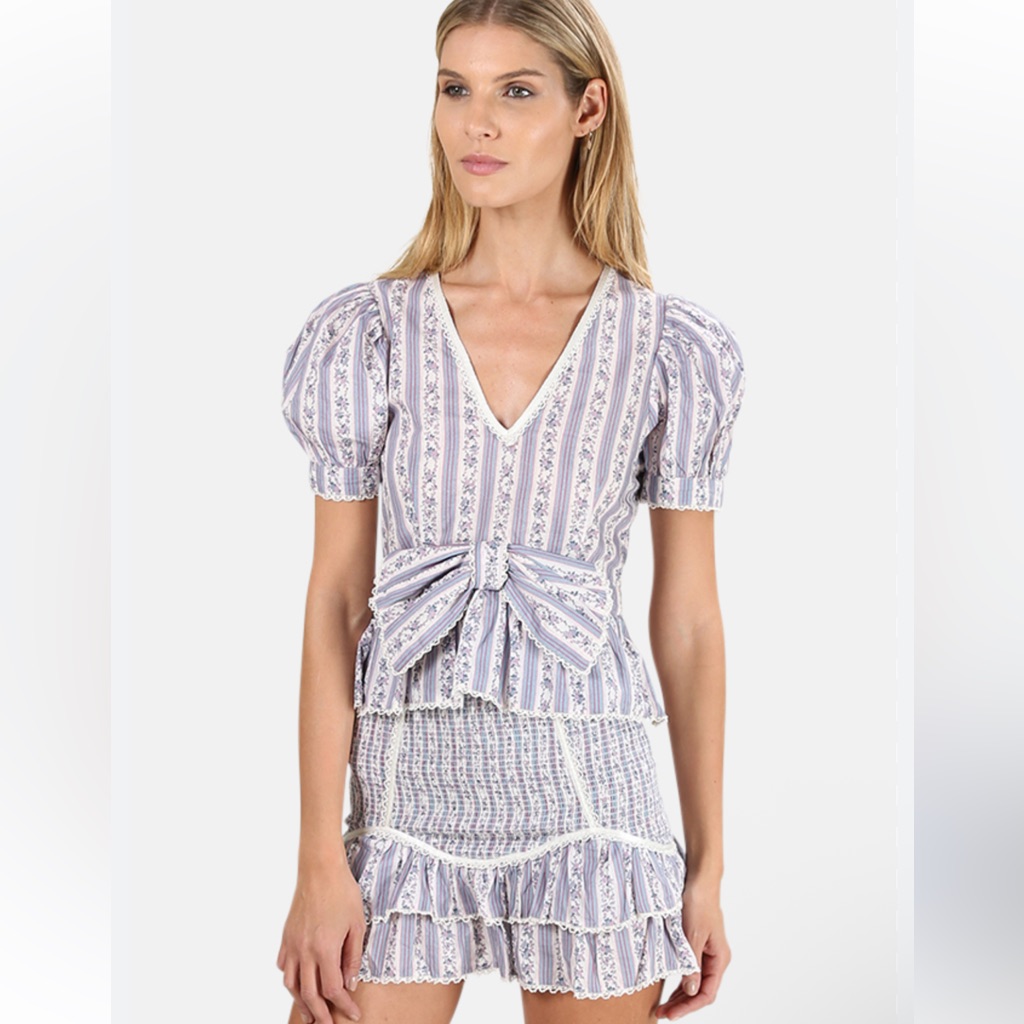 Loveshackfancy Rikki Floral Bow Top
